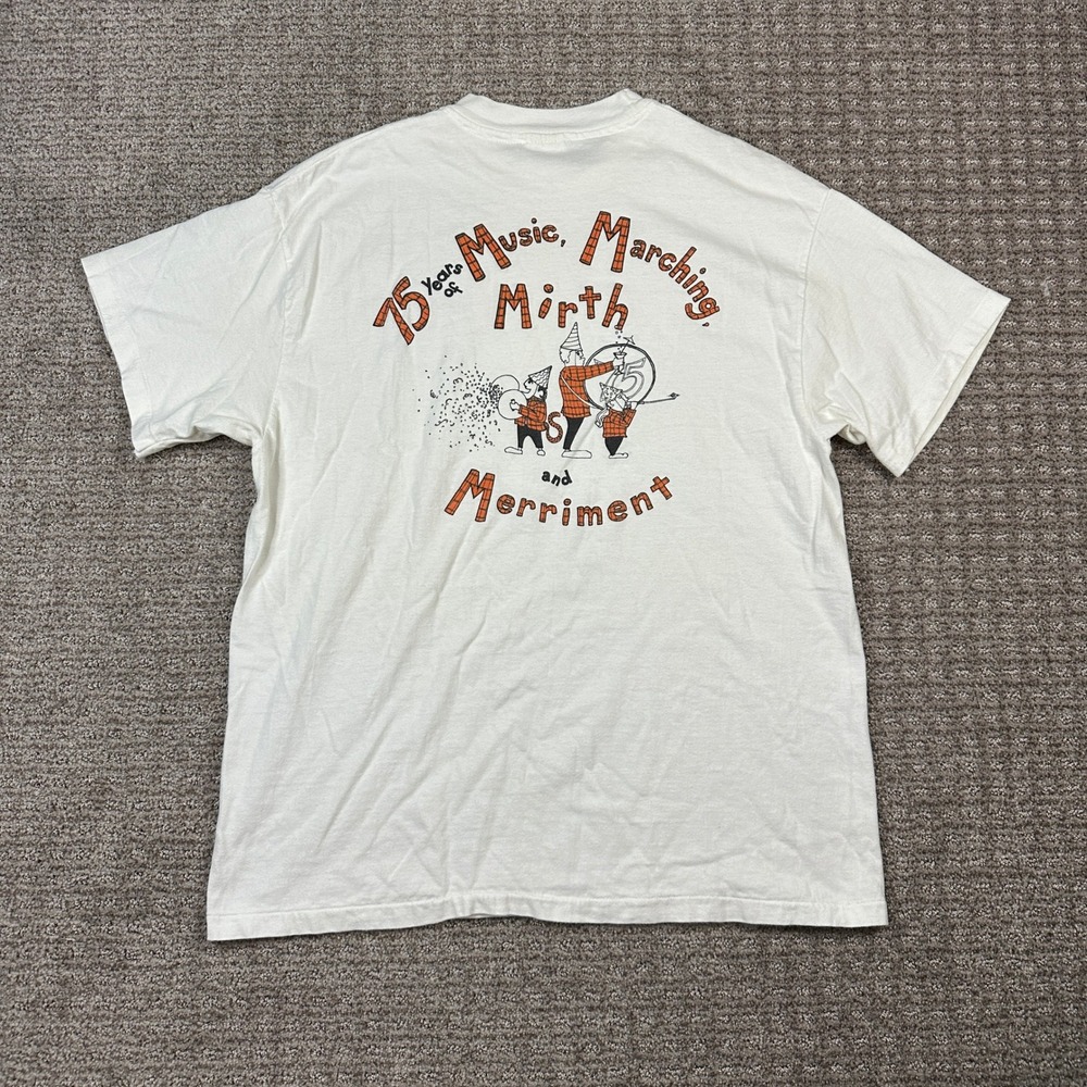Vintage Hanes Beefy-T Princeton Band 75th Anniversary T-Shirt White Large USA - Picture 1 of 8